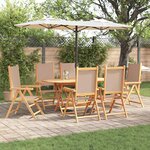 vidaXL Ensemble de salle à manger pour jardin Pliant 7 Pièces Taupe