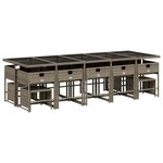 vidaXL Ensemble à manger de jardin 15 Pièces coussins gris résine tressée