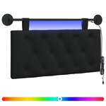 vidaXL Tête de lit suspendue Avec lumière LED Noir Tissu