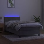 vidaXL Sommier à lattes de lit et matelas et LED Gris clair 90x200 cm