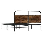 vidaXL Cadre de lit sans matelas 140x200 cm chêne fumé bois ingénierie