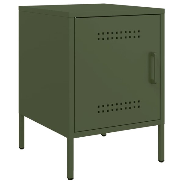 vidaXL Table de chevet vert olive 36x39x50 5 cm acier