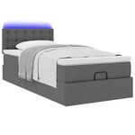 vidaXL Cadre de lit ottoman avec matelas gris foncé 100x200 cm tissu