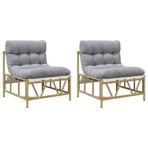 vidaXL Chaise de jardin 2 Pièces Gris clair 75 x 75 x 71 cm Acier