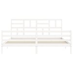 vidaXL Cadre de lit avec tête de lit blanc Super King Size bois massif