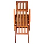 vidaXL Chaise longue d'extérieur repose-pied et coussin Acacia solide