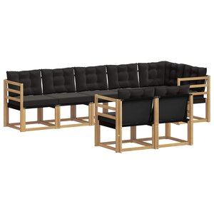 vidaXL Ensemble de canapés d'extérieur 8 Pièces Blanc et noir