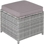 Tectake salon de jardin en résine tressée palerme 4 places - gris clair/gris foncé