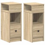 vidaXL Tables de chevet 2 Pièces avec tiroir chêne sonoma 25x31x66 cm