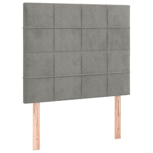 vidaXL Tête de lit Gris clair 90x5x118/128 cm Velours
