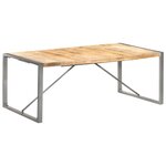 vidaXL Table à manger 200x100x75 cm Bois de manguier massif brut
