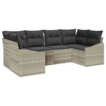 vidaXL Ensemble de canapé de jardin avec coussin 6 Pièces Gris clair