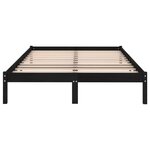 vidaXL Cadre de lit Noir Bois massif 120x190 cm Petit double