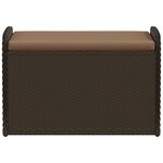 vidaXL Banc de rangement et coussin marron 80x51x52 cm résine tressée