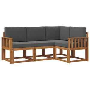 vidaXL Ensemble de canapés d'extérieur 4 pc Naturel et Anthracite