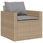 vidaXL Salon de jardin avec coussins 4 Pièces beige résine tressée
