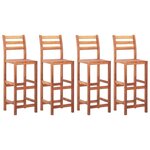 vidaXL Chaises de bar lot de 4 bois d'acacia solide
