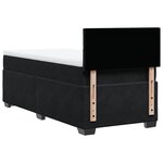 vidaXL Sommier à lattes de lit avec matelas noir simple velours