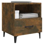 vidaXL Tables de chevet 2 Pièces Chêne fumé Bois d'ingénierie