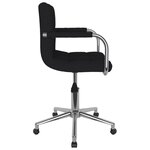 vidaXL Chaise pivotante de salle à manger Noir Tissu