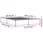 vidaXL Cadre de lit sonoma gris 150x200 cm bois d'ingénierie et métal