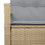 Canapé de jardin 2 places vidaXL avec coussins en rattan poly beige