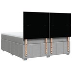 vidaXL Sommier à lattes de lit avec matelas Gris clair 180x200cm Tissu