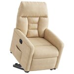 vidaXL Fauteuil inclinable électrique crème tissu microfibre
