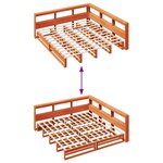 vidaXL Lit bibliothèque sans matelas cire marron 200x200 cm pin massif