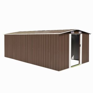 vidaXL Abri de jardin 257x489x181 cm Métal Marron