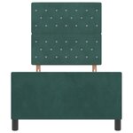 vidaXL Cadre de lit Vert Foncé 100x200 cm Velours