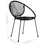 vidaXL Ensemble à dîner d'extérieur 3 Pièces Rotin PVC Noir