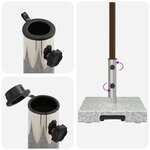 vidaXL Base de parasol à roulettes avec poignée granit gris 29 kg carrée