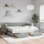 vidaXL Lit de jour avec gigogne et tiroirs sans matelas 80x200 cm