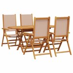 vidaXL Ensemble de salle à manger pour jardin Pliant 5 Pièces Taupe