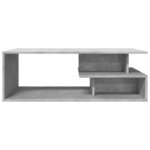 vidaXL Table basse gris béton 102x55x35 cm bois d'ingénierie