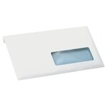 Enveloppe blanche, format dl, 220 x 110 mm, avec fenêtre, 100 g/m², fermeture avec bande autoadhésive (paquet 200 unités)