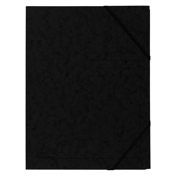 Chemise À Élastique Sans Rabats Carte Lustrée 355gm2 - A4 - Noir - X 25 - Exacompta