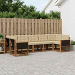 vidaXL Ensemble de canapés d'extérieur 7 Pièces Naturel et Beige