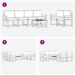 vidaXL Ensemble de canapés d'extérieur 7 Pièces Blanc et Beige