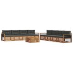 vidaXL Ensemble de canapés d'extérieur 9 pc Naturel et Anthracite