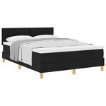 vidaXL Lit à ressorts avec coussin Noir 160 x 200 cm tissu