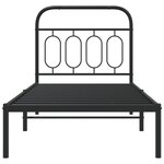 vidaXL Cadre de lit métal avec tête de lit noir 90x200 cm