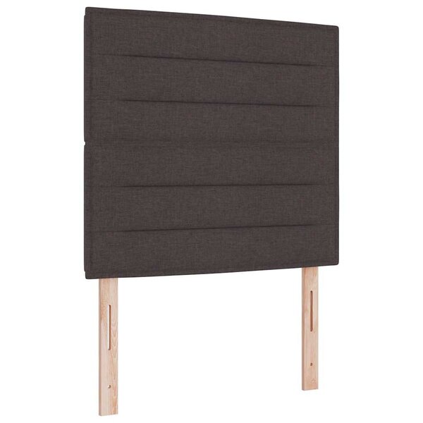 vidaXL Lit à ressort LED avec matelas Marron foncé 100 x 200 cm tissu