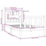 vidaXL Cadre de lit Blanc Bois massif 90x190 cm Simple