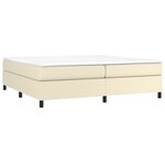 vidaXL Sommier à lattes de lit avec matelas Crème 200x200cm Similicuir