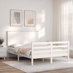 vidaXL Cadre de lit sans matelas blanc 140x200 cm bois massif