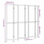 vidaXL Cloison de séparation 6 panneaux blanc bois de paulownia massif