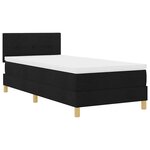 vidaXL Lit à ressort LED avec matelas Noir 90 x 200 cm tissu