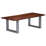 vidaXL Table basse avec bord naturel 115x60x40 cm Bois d'acacia massif